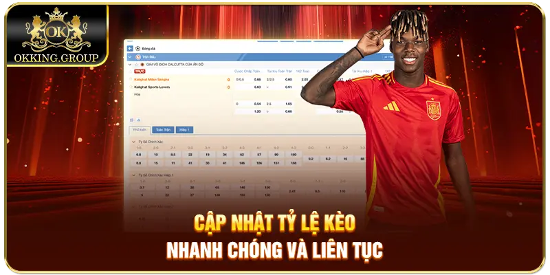 Cập nhật tỷ lệ kèo nhanh chóng và liên tục